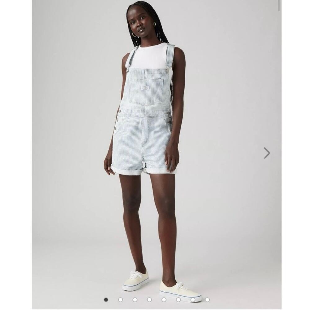 Levi's Striped Vintage Women's Shortalls in Handy Woman -Light Wash